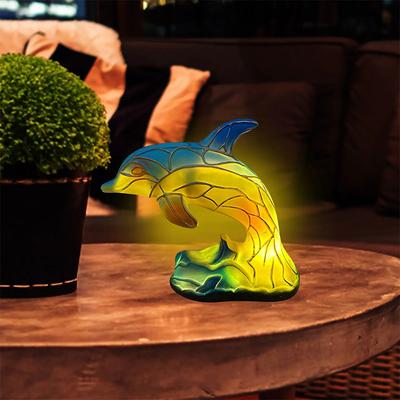 Animal Table Lamp Series,Stained Glass Cat,Dragon,Wolf,Horse,Owl,Dolphin,Turtle,Elephant,Mermaid Table Lamp Night Light