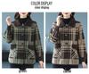Mother's Spring/Fall Plaid Square-Neck Cardigan: 2025 New Wool Coat for Middle-Aged and Elderly Women
