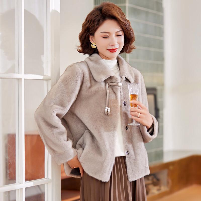 

Женское зимнее короткое пальто из искусственного норкового бархата с отложным воротником 2XL