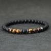 Minimalist Beaded Bracelet For Men 6mm Hematite Onyx Tiger Eyes Stone Braclet Leisure Accessories Pulseras Para Hombre