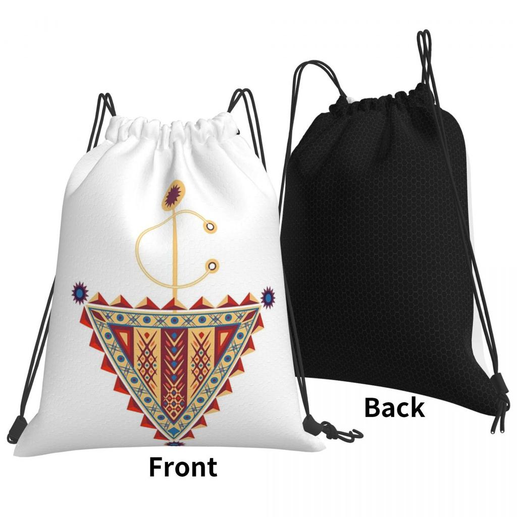 Amazigh Tazerzit Emblem Of The Moroccan Berbers Backpacks Multi-function Drawstring Bags Shoes Bag Book Bags for Travel Students