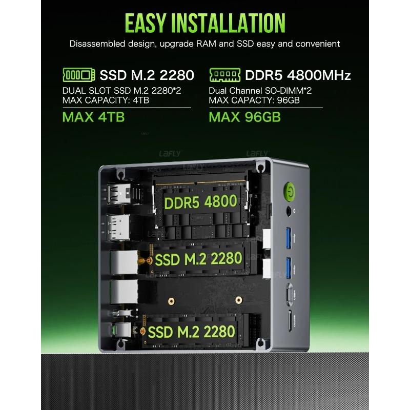 GMKtec M7 MiniPC AMD Ryzen7 PRO 6850H DDR5 4800MHz NUCBOX Windows11 Pro WiFi6 USB4.0 Pcie 3.0 NVMe Oculink Ordinateur de jeu de bureau