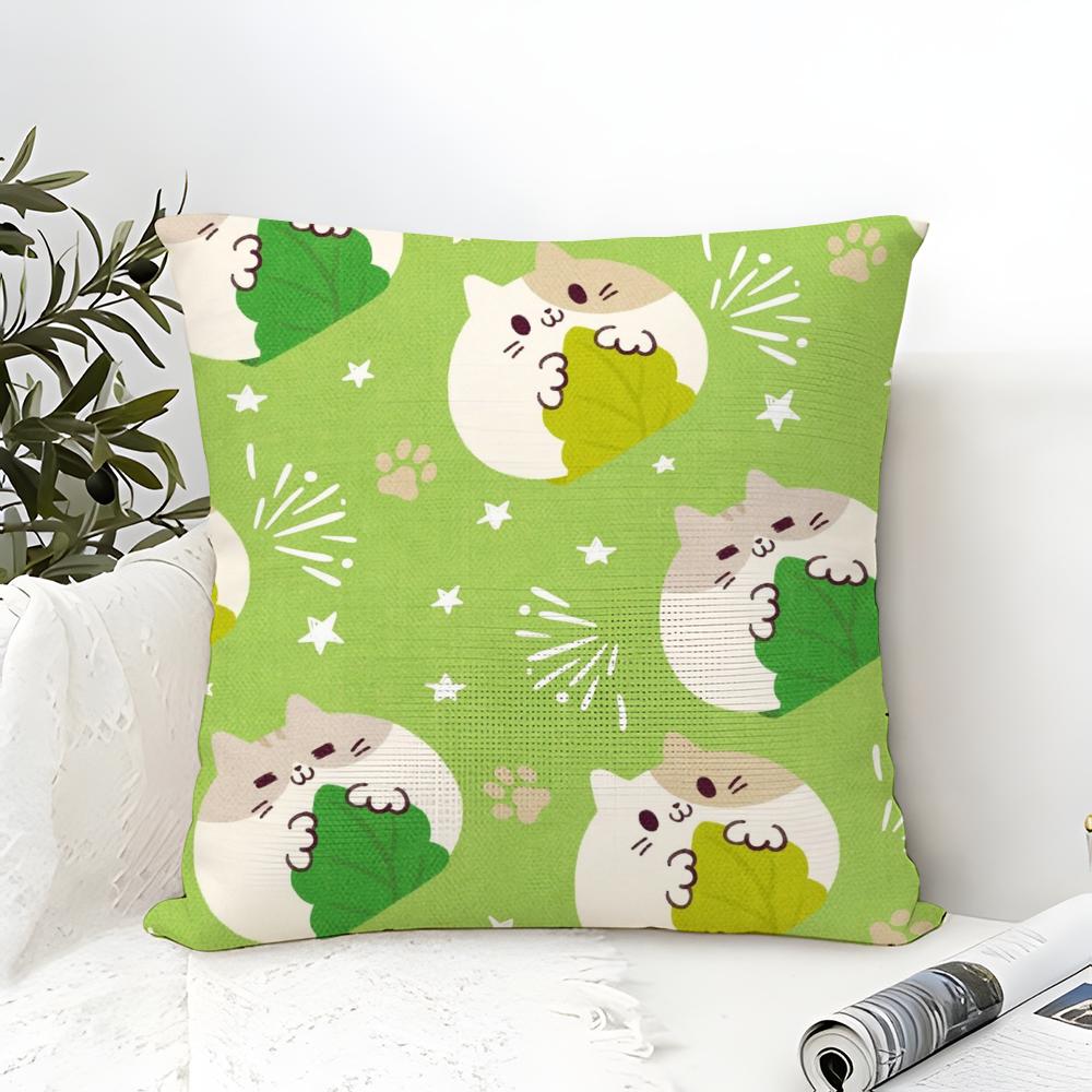 Simple Color Animal Illustration Patterns Pillow Case Linen Pillow Case Sofa Home Decor Cushion Cover Cushion Cove