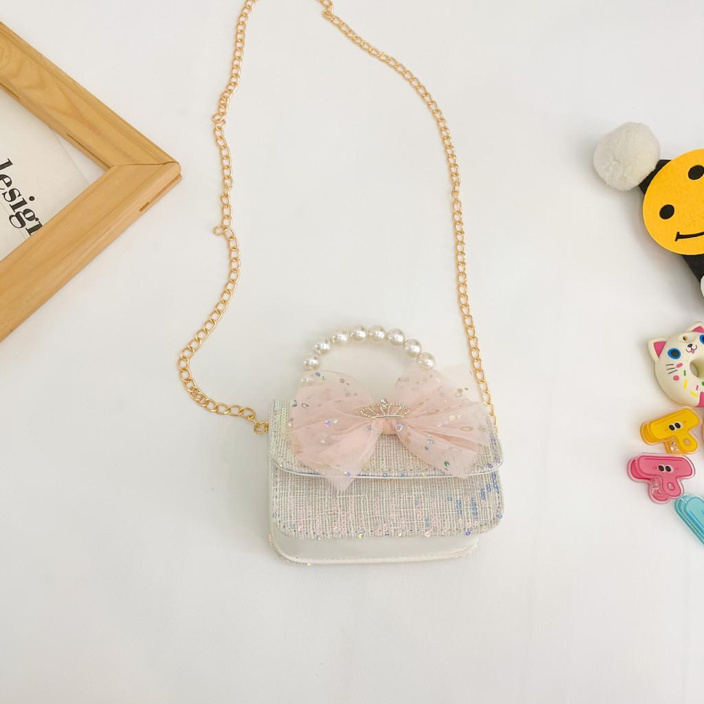 Adorable Mini Canvas Children's Crossbody Bag With Cute Bow And Chic Design