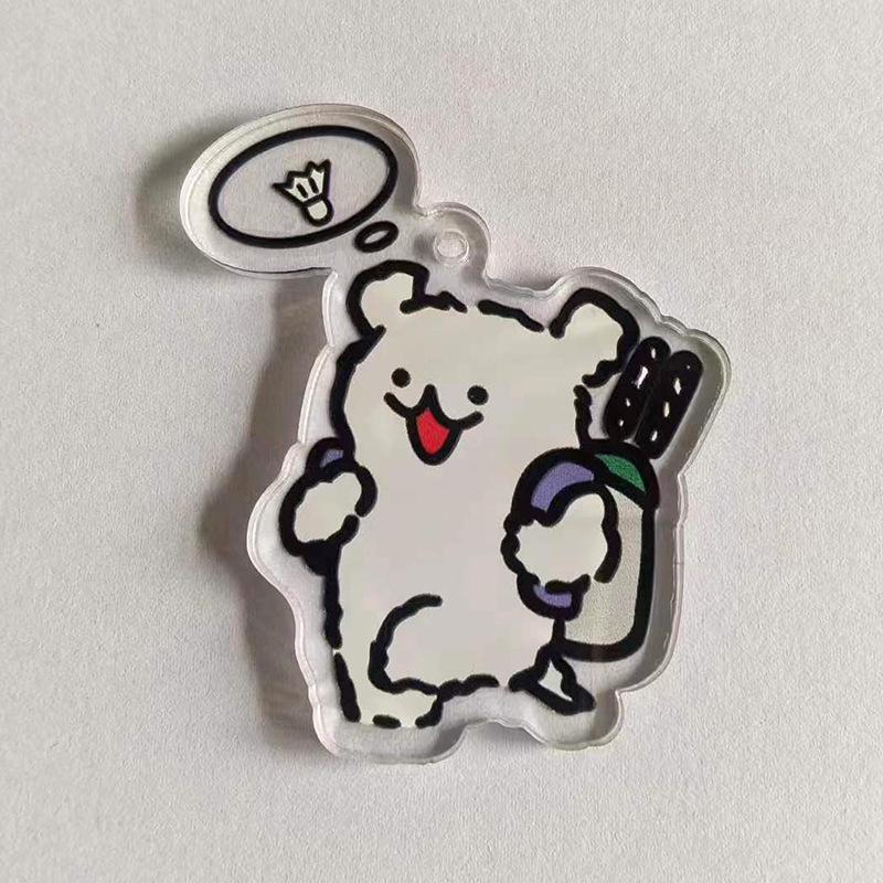 Acrylic Cartoon Badminton Puppy Anime Jewelry Accessories
