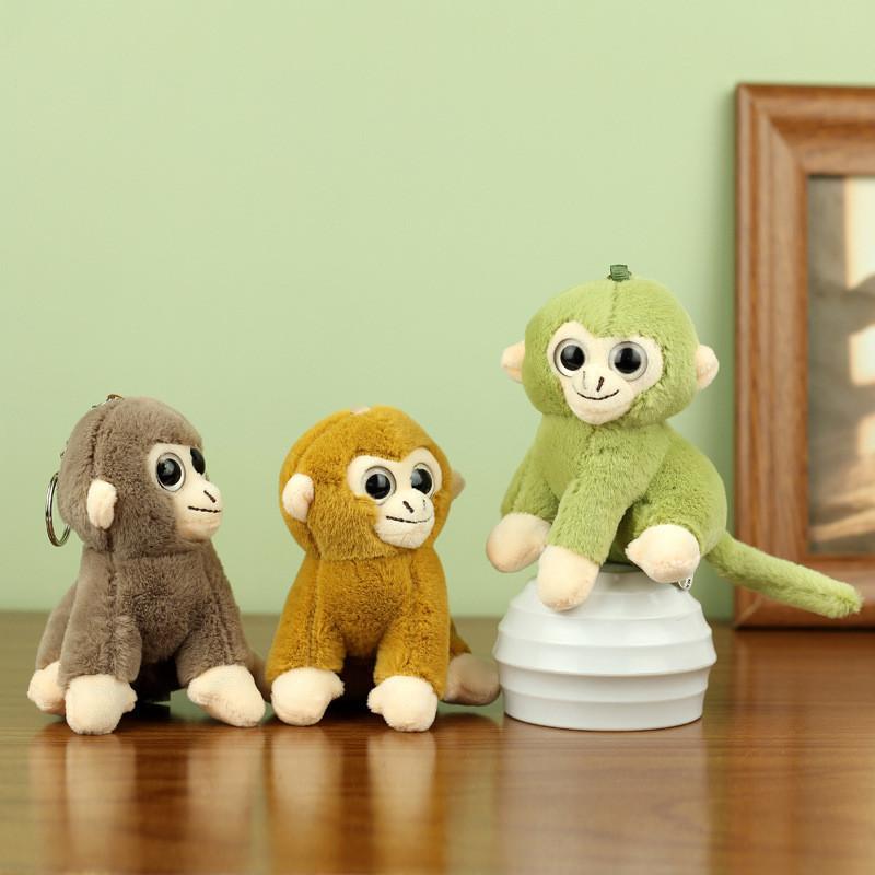 Adorable Small Plush Monkey Toy Soft Golden Snub-nosed Monkey Stuffed Animal Keychain Monkey Decoration For Kids Gift