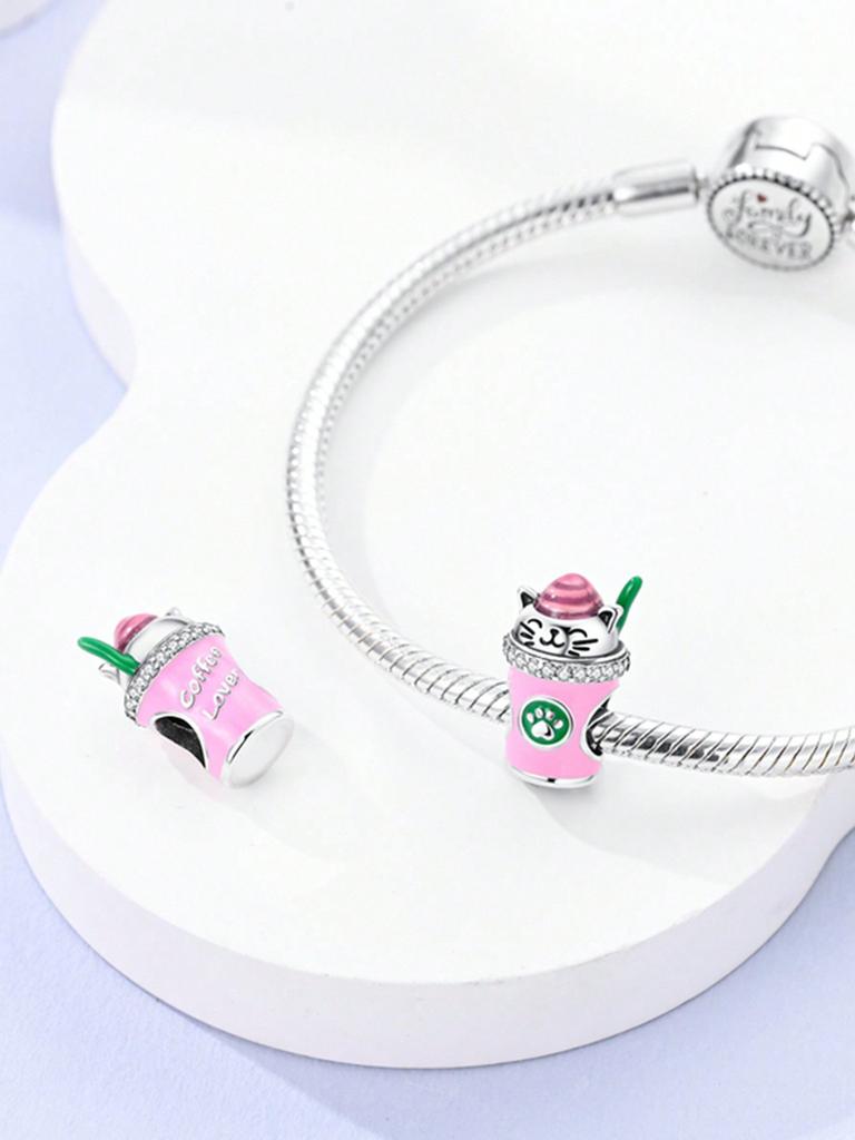 Charms Plata Afternoon Tea Coffee And Juice Beads Charm Copper Plated Fit Charms Original Bracelet For Jewelry Making Diy Charm