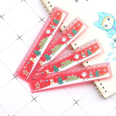1 Piece Cute Straight Ruler Christmas Tools Stationery Drawing Office School Supply Measuring Kids Children Gift