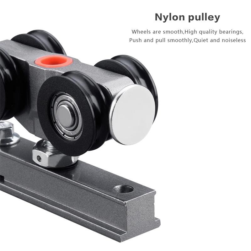 Push-To-Open Pocket Door Hardware Bidirectional Soft-Close Concealed Track Overhead Sliding System For Wooden Doors