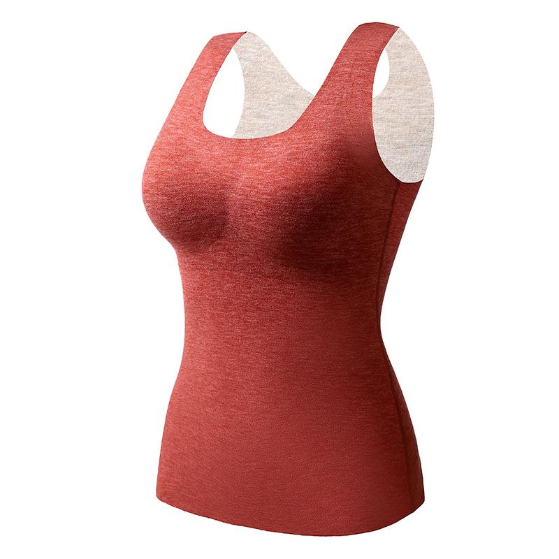 "Německé sametové bezešvé termoprádlo vesta s pevnou prsní vložkou - Slim Fit kašmírové hedvábí vnitřní/vnější nošení"