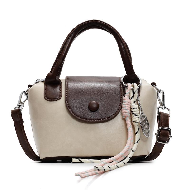 2025 new niche retro contrasting colors high-end portable dumpling bag versatile commuter daily casual messenger women's bag