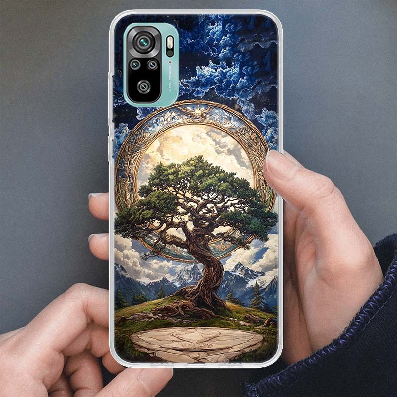 Tree of Life Space Phone Case For Xiaomi Redmi Note 14 13 12S 12 10 10S 11 Pro Plus 11S 11E 11T 9 9S Soft Silicone Shell
