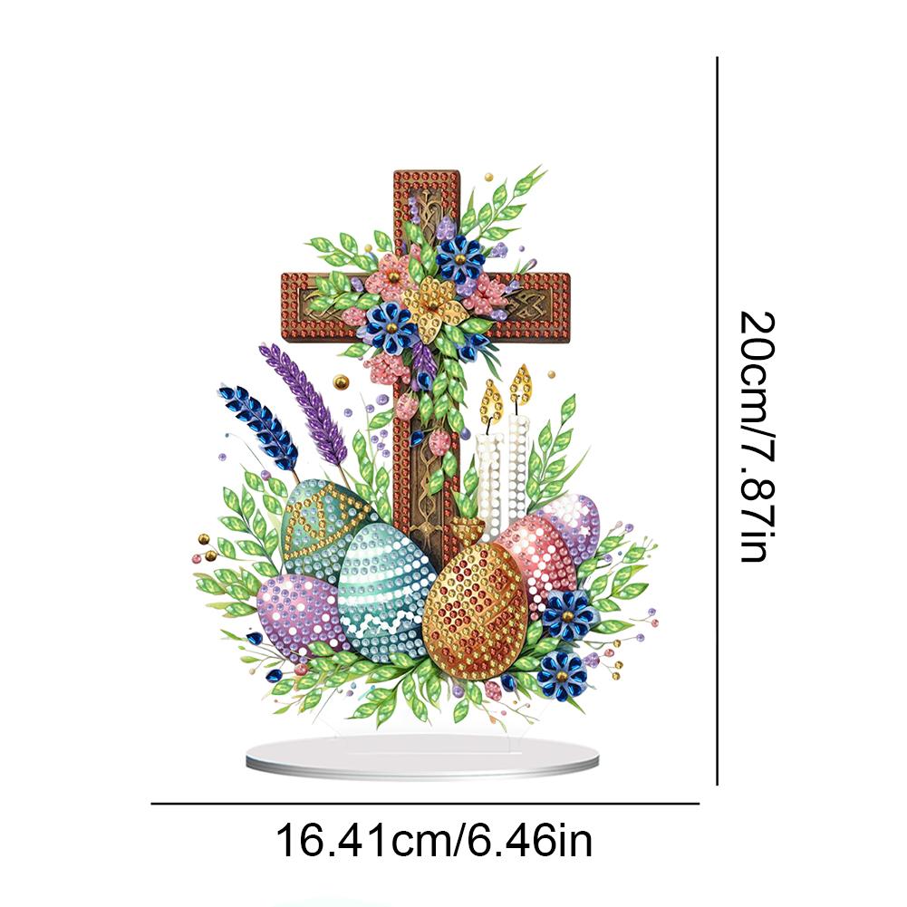 

5D Desktop Art Easter Egg Kits DIY Diamond Painting Desktop Ornaments Kit Art Tabletop Decorations for Home Decor Gifts