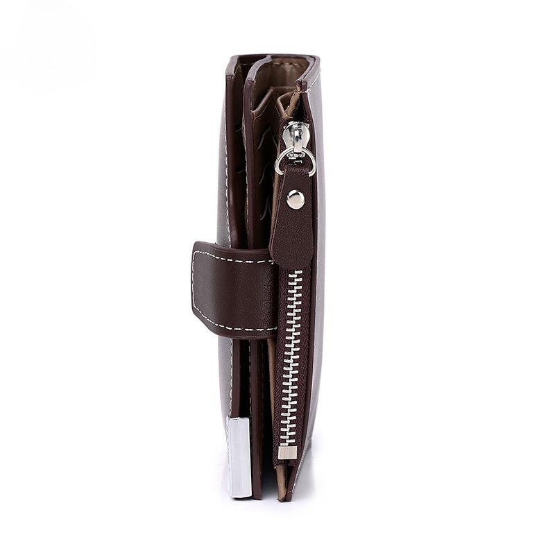 Men Wallets PU Leather Zipper Short Luxury Coin Pocket Card Holder Male Wallet Clutch Photo Holder Man Purses Wallet