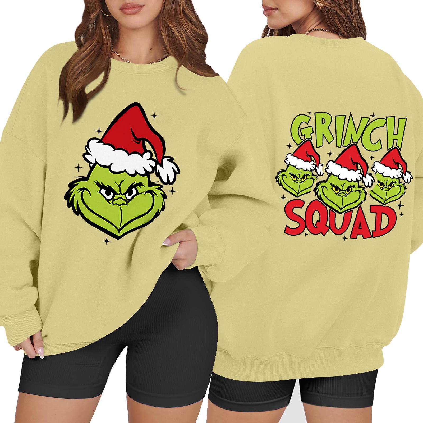 Женская повседневная модная толстовка с длинным рукавом и рождественским принтом с круглым вырезом L