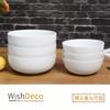 WishDeco Bowl Large Salad Bowl Deep Pasta Ramen and Soup 18cm Diameter 3-Piece Set (1100ml), Bowl, Bowl, Bowl, White,
