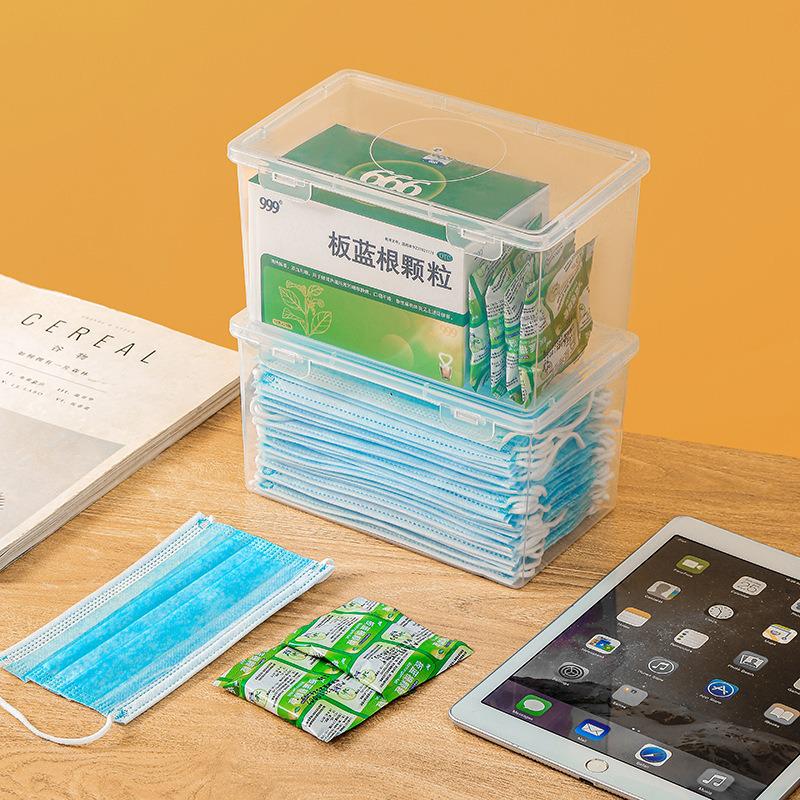 Square Transparent Large Capacity Mask & Cosmetic Storage Box