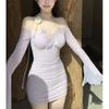 Pure Desire Sexy Neck Dress Women's Spring New Butterfly Hollow Advanced Sense Slim and Thin Hip Skirt Short Skirt