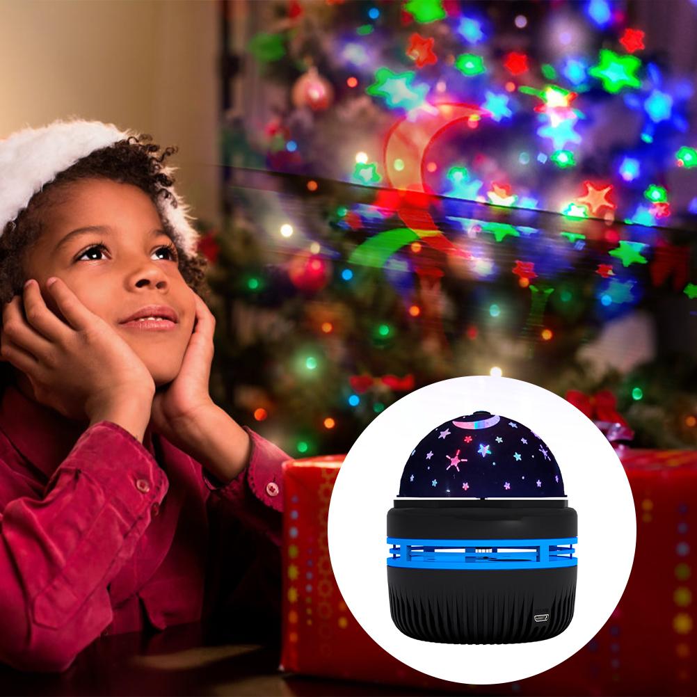 Star Night Light Projector for Kids 360 Degree Rotation LED Projection Lamp USB Colorful Gypsophila