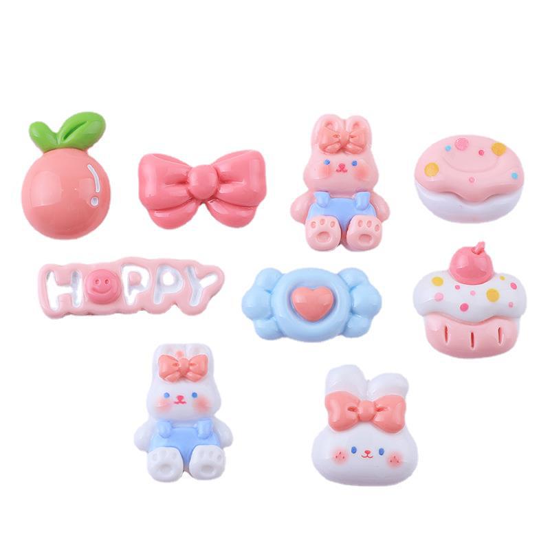 Glossy Cartoon Rabbit DIY Resin Shoe Buckle Ornaments.