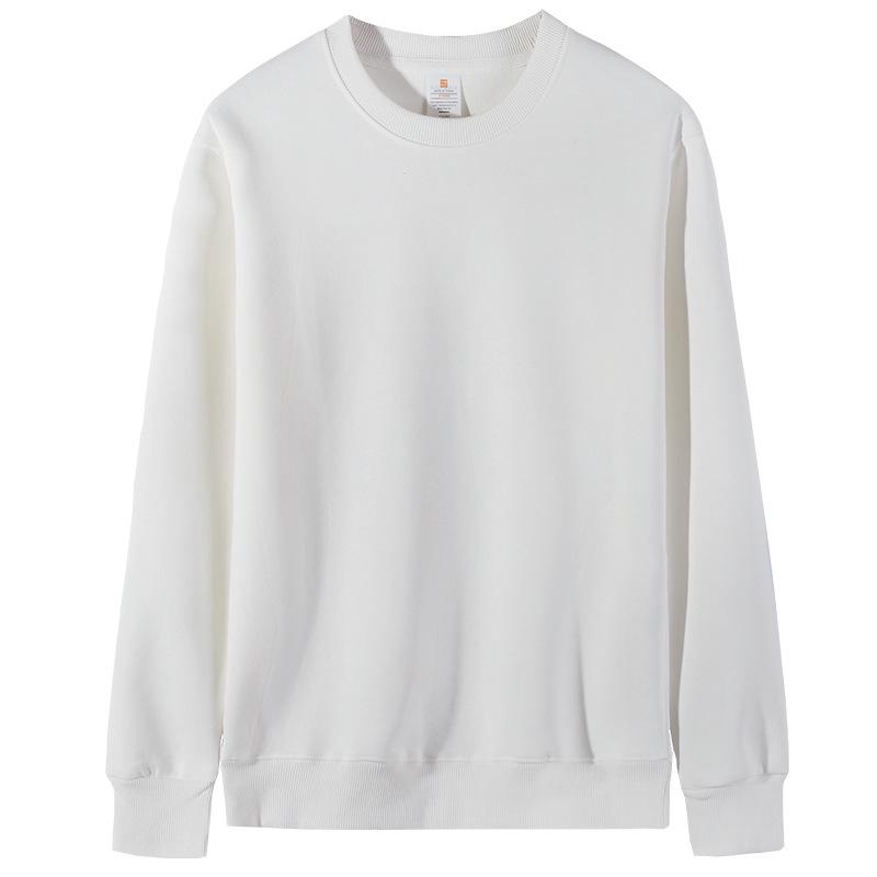 Hua Cotton Round Neck Unisex Hoodie - Autumn/Winter Classic Solid Color