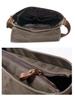 Waxed Canvas Patchwork Crossbody Bag - Top Grain Cowhide, Waterproof, Retro, Casual Men's Shoulder Bag