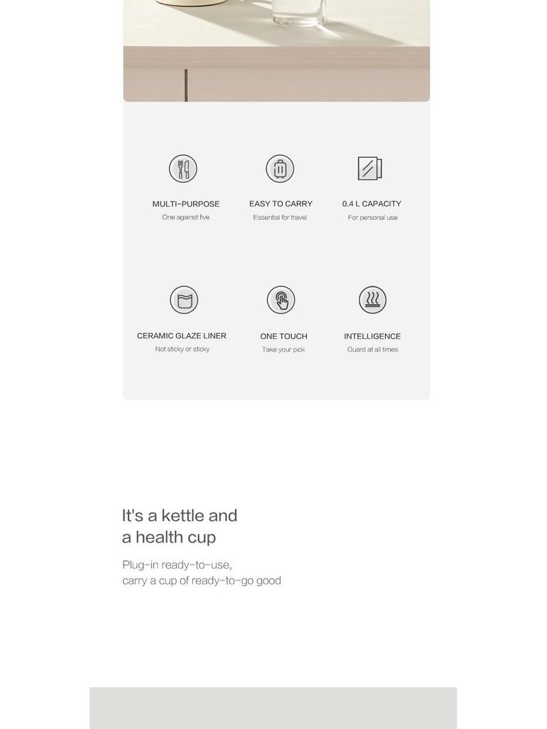 Portable Electric Tea Kettle with Timer and Infuser - All-in-One Stewing and Boiling Cup