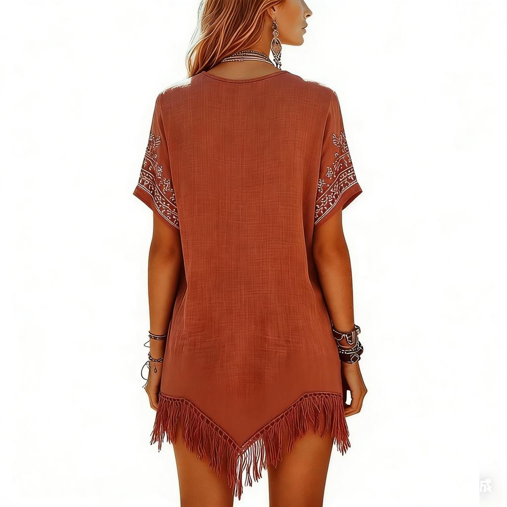 Damska codzienna sukienka w stylu retro z krótkim rękawem