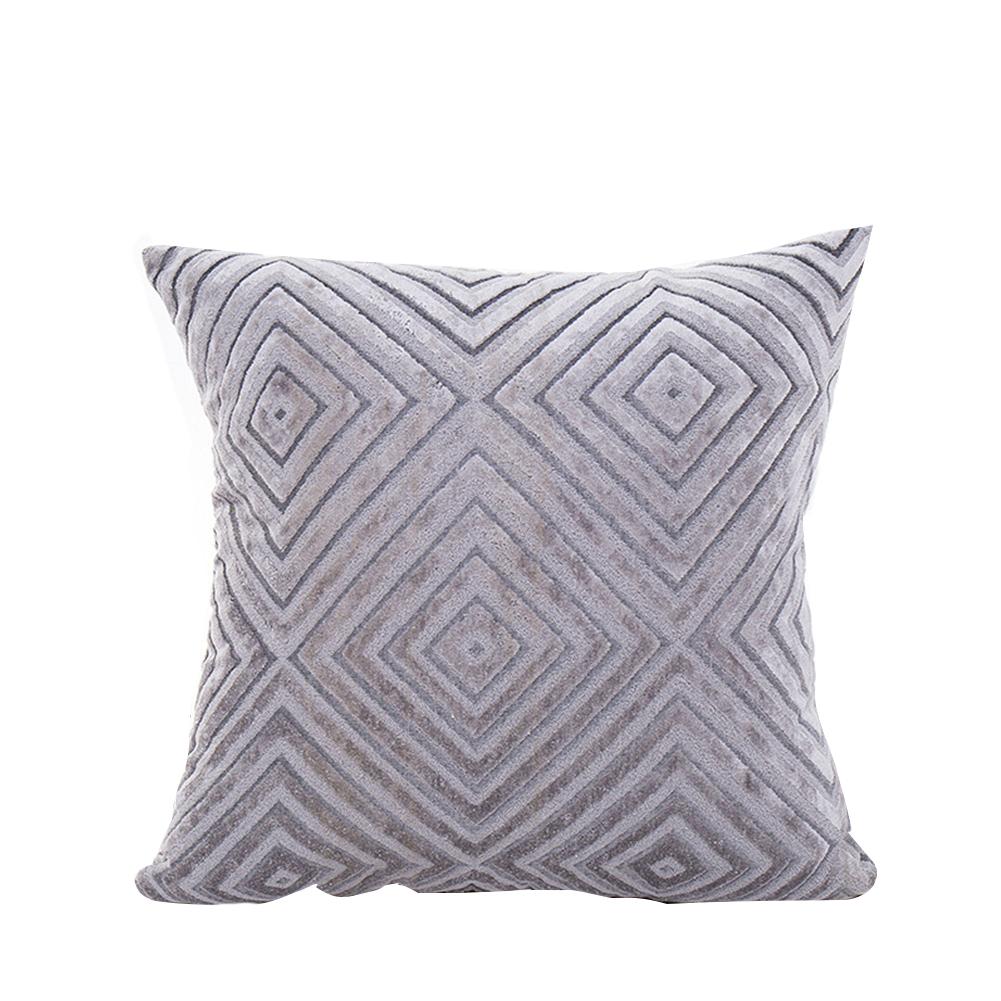 Flocking Geometric Strips Pattern Throw Pillow Cover without Filling Home Decoration