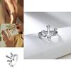 925 Sterling Modern Silver Adjustable Ring For Women With Trendy Design Geometric