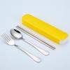 Portable Stainless Steel Cutlery Set: Spoons, Chopsticks, Knife, Fork - Three-Piece Set
