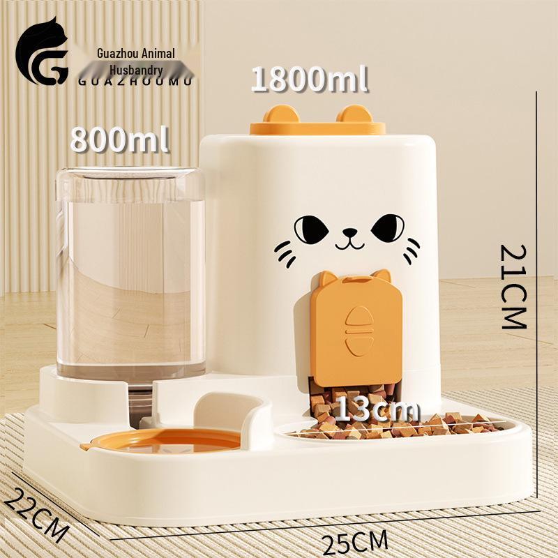 

Автоматическая кормушка для кошек и собак: Керамические двойные миски для еды и воды для питомцев оранжевый