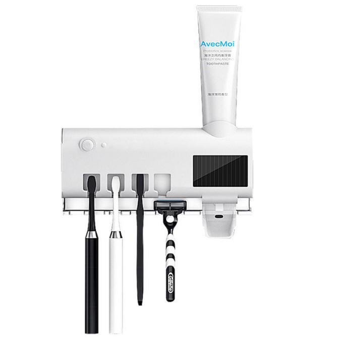 Wall-Mounted Automatic Toothpaste Dispenser & Multifunctional Toothbrush Holder with Sterilization