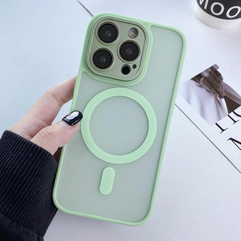 Applicable To Apple 15 Magnetic Charging Mobile Phone Case Matte 13proMax Full-inclusive IPhone 14 Simple Anti-fall Protection Case