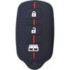4 Buttons Silicone Key Fob Cover for Toyota 1999-2009 4Runner 2001-2008 Toyota Sequoia, Keyless Remote Holder for HYQ12BAN HYQ1512Y HYQ12BBX (Black)