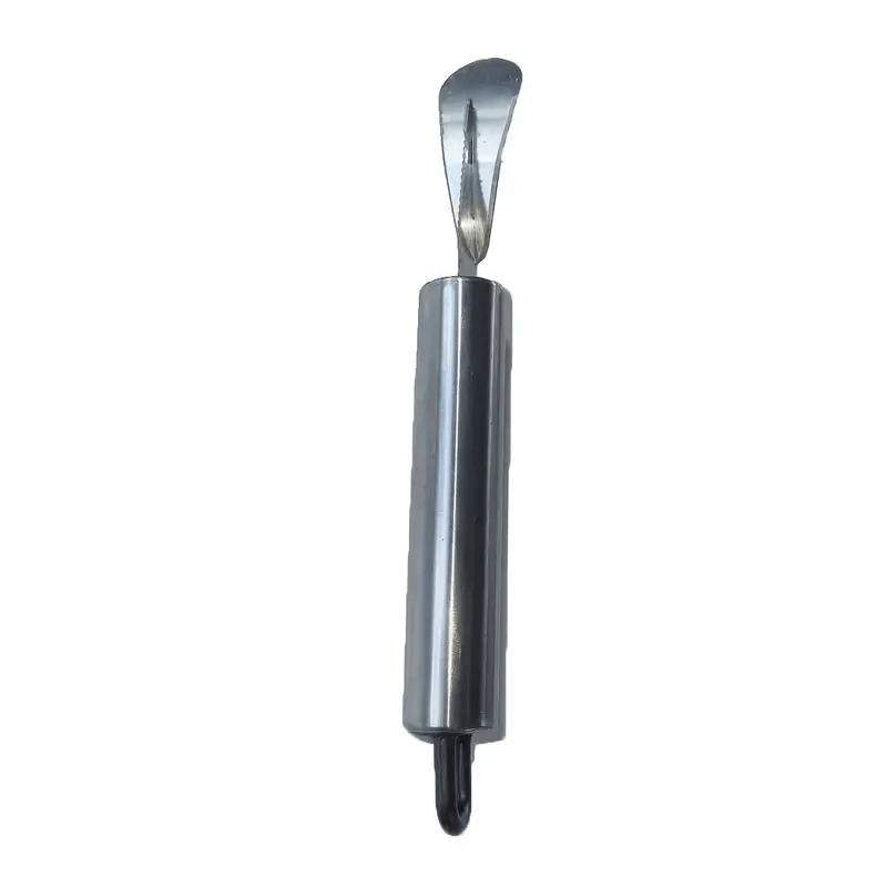 1 Creative kitchen tools suitable for oranges and lemons - A durable stainless steel peeler with a curved handle A-Nordic silver