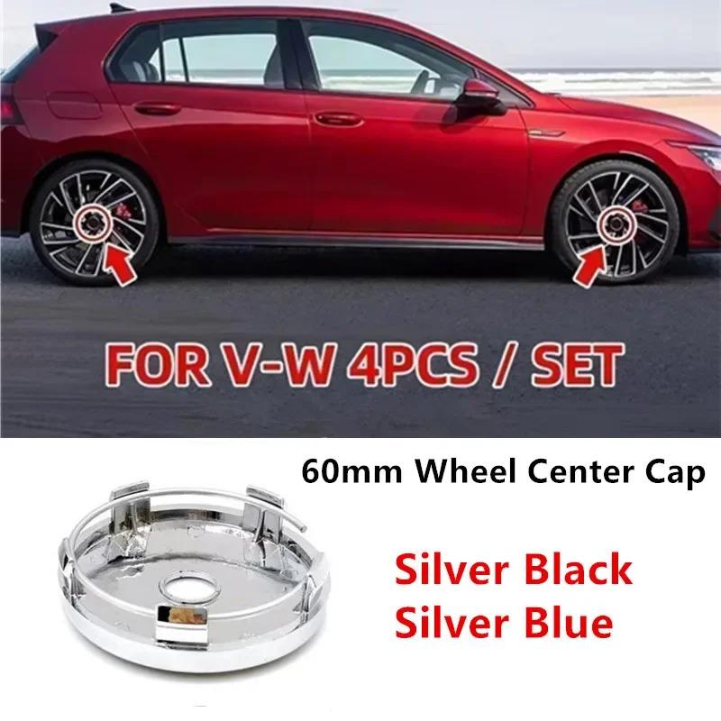 2026 Hot For VOLKSWAGEN VW 60mm 4pcs  For Volkswagen Golf Passat Beetle CC Bora Polo Touareg Tiguan VW Wheel Center Cap Car Hubc