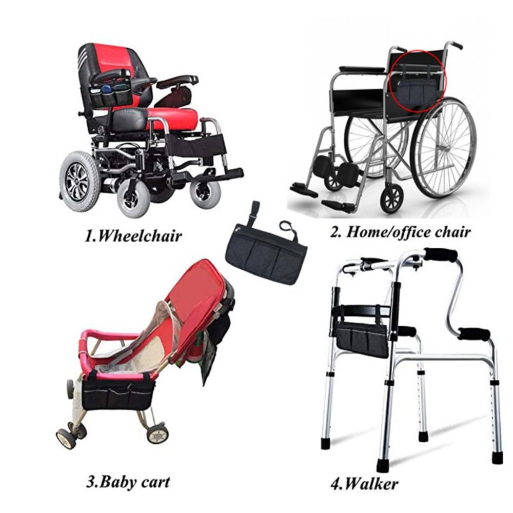 Portable Seat Armrest Side Storage Bag Folding Arm Rest Pouch Wheelchair Hanging Bag  Walker