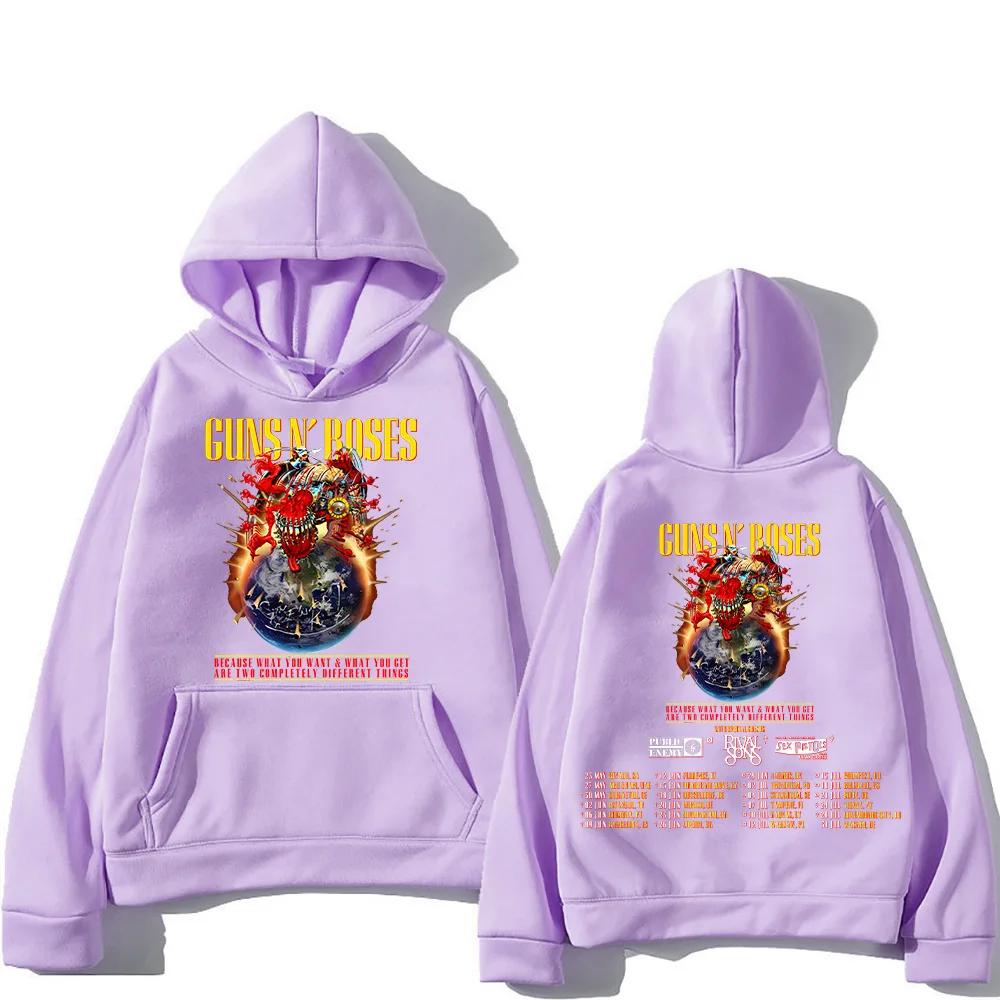 Guns N Roses Tour 2025 Hoodie Retro Street Style Pullover Unisex