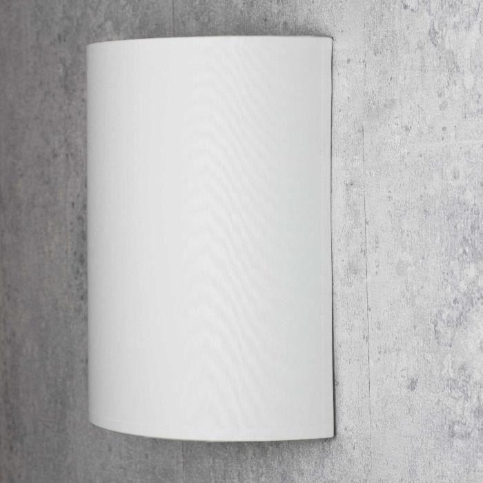 Applique murale - Alice - Tissu blanc - 1 ampoule E27 - 60W - Design moderne
