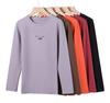 Damen Besticktes Rundhals Langarm T-Shirt, Herbst/Winter, Koreanischer Stil, Übergröße, 95% Baumwoll-Basisschicht