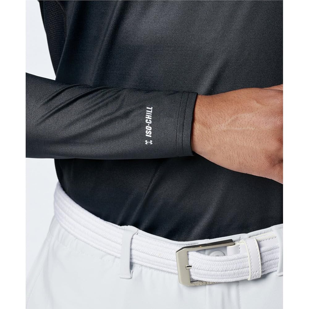 UA Fitted LS V Black Mod Gray LG [Under Armour] Iso-Chill //
