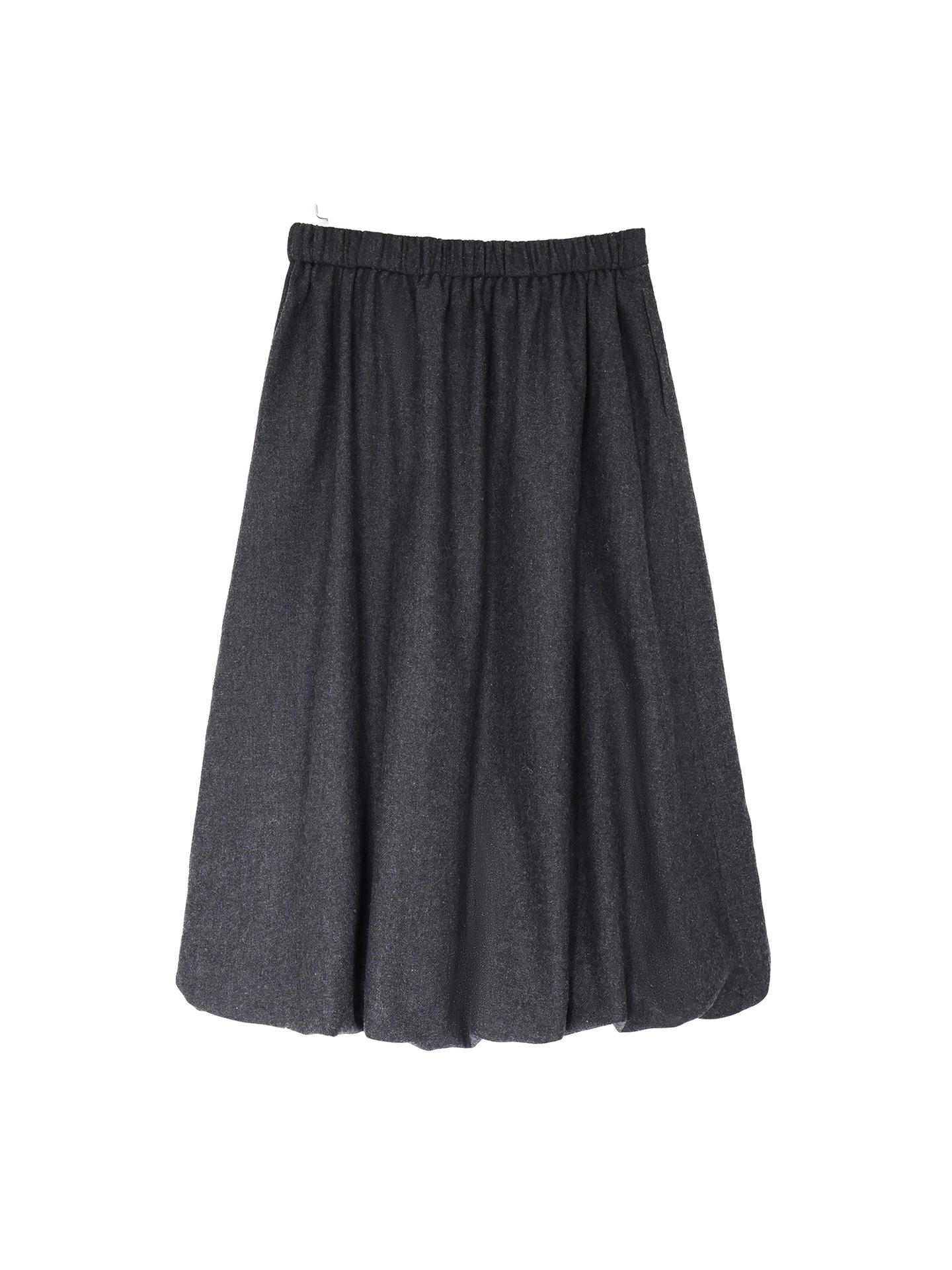 

Plus Size Women s Elegant High-Waisted Wool Midi Skirt with Flattering Drape and Elastic Waist XL (60-70 kg) темно-серого