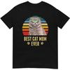 Scottish Fold Cat Best Cat Mom Ever Retro Beach Vibe T-Shirt