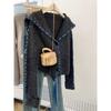 Neck thickened sweater cardigan jacket women's autumn and winter new short knitted sweater