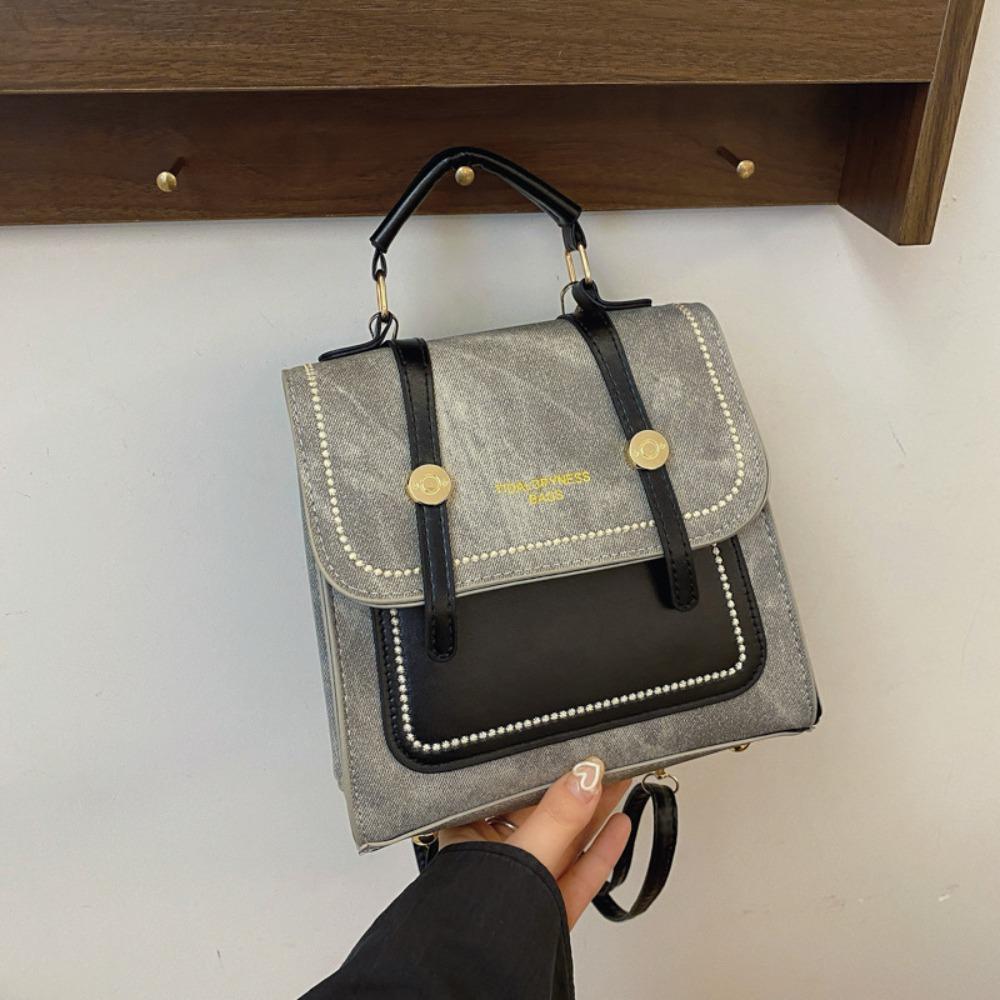 

New PU Leather Backpack Multifunctional Large Capacity Handbag Portable Casual Tote Bag for Women чорний