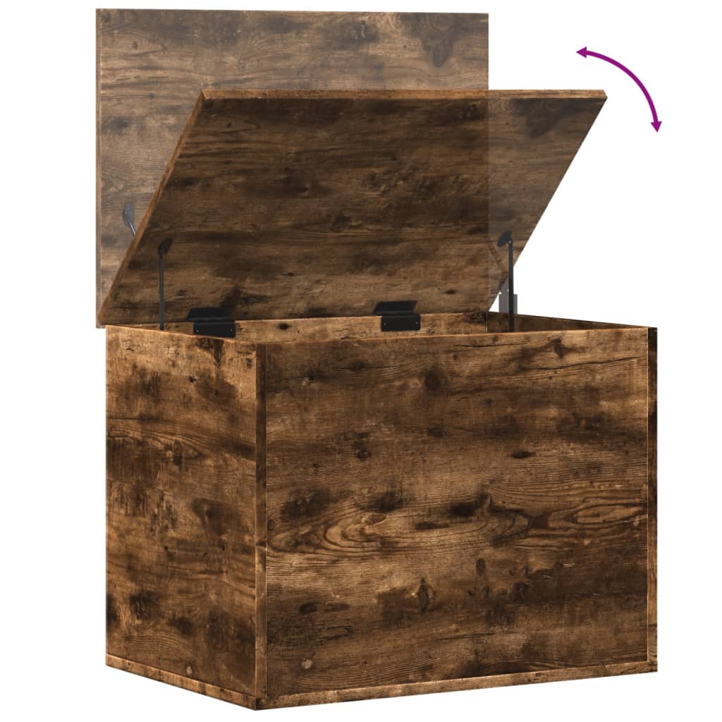 Vidaxl Chest, Smoked Oak, 60X42X46 Cm, Wood-Based Material
