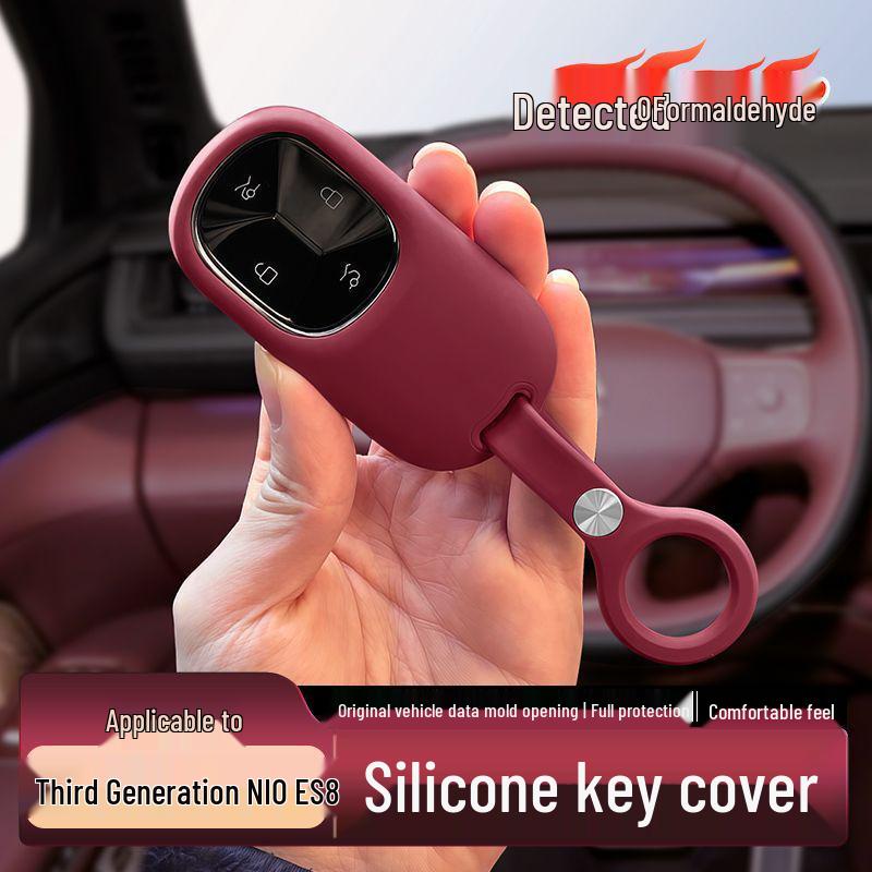 Nio ES8 Silicone Key Case: Fits 26 Models, Key Shell and Accessory Bag Pamir Brown