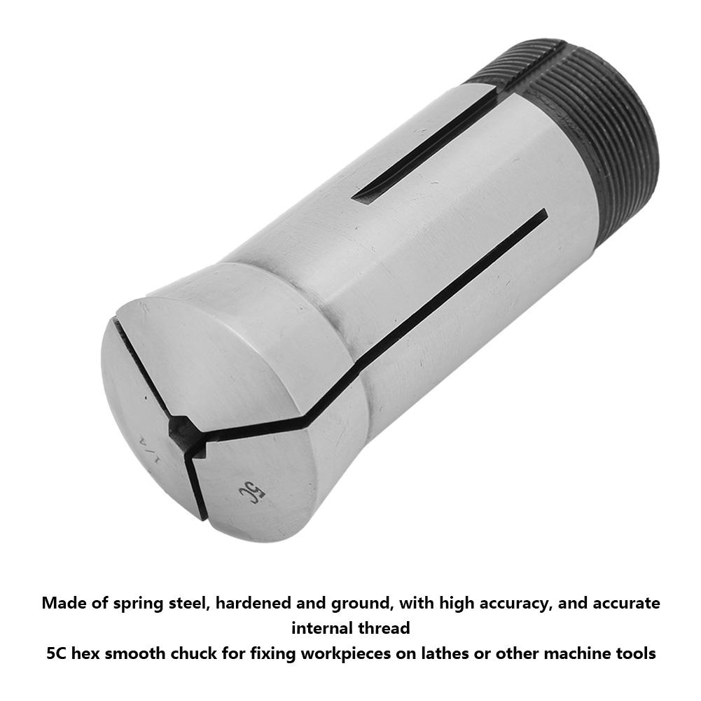 Spring Steel High Accuracy 5C Hex Collet Chuck CNC Milling Lathe Fixing Tool Accessories (1 4 )