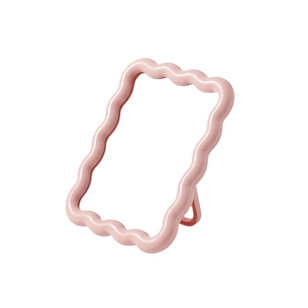 Wall-mounted High-definition Vanity Mirror Solid Color Corrugated Desktop Mirror Student розовый